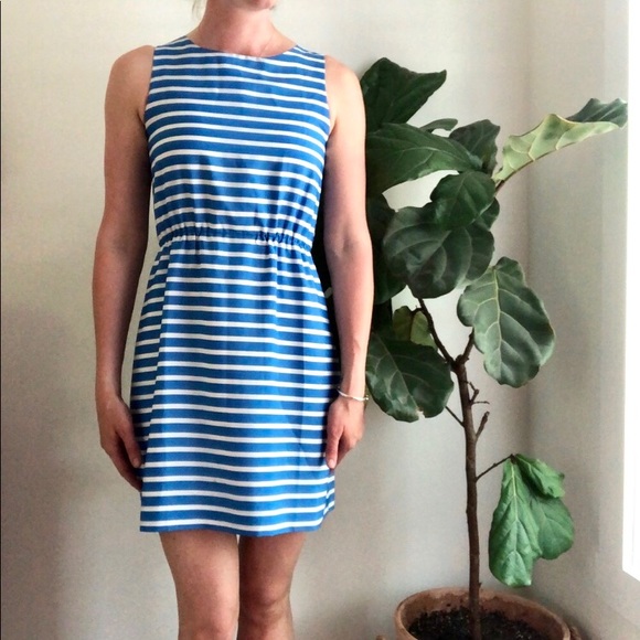 J. Crew Dresses & Skirts - J Crew blue and white striped dress